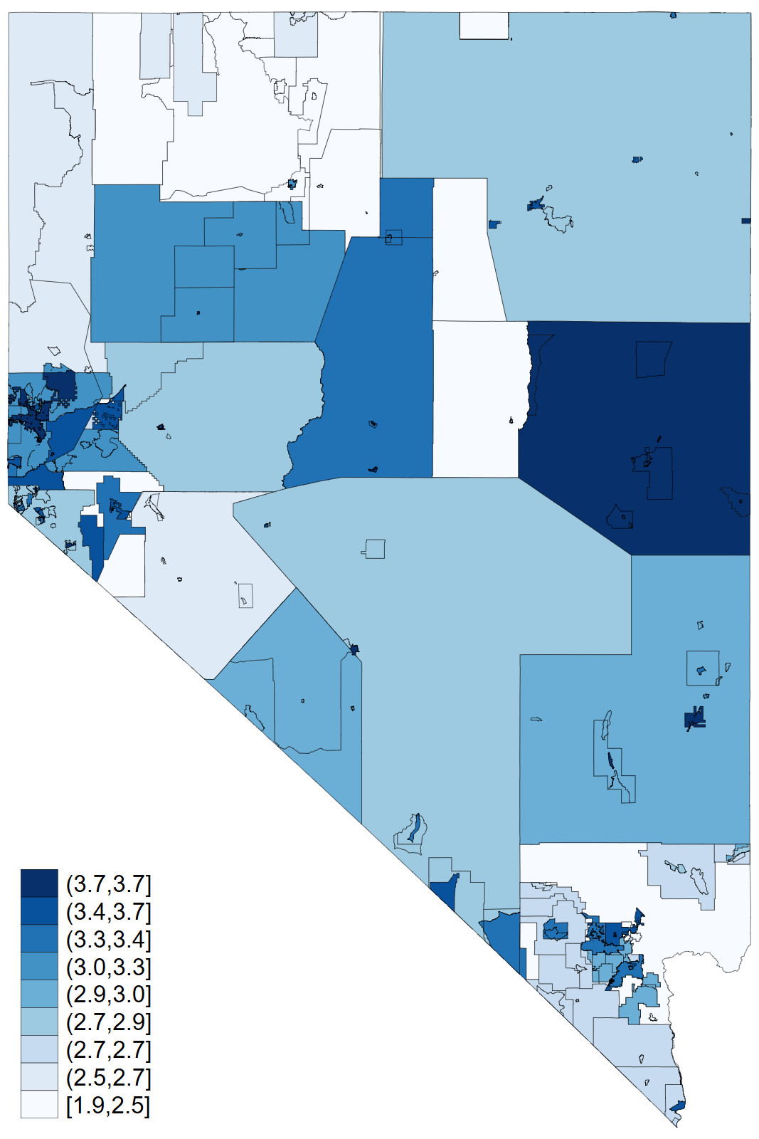 Nevada property tax map