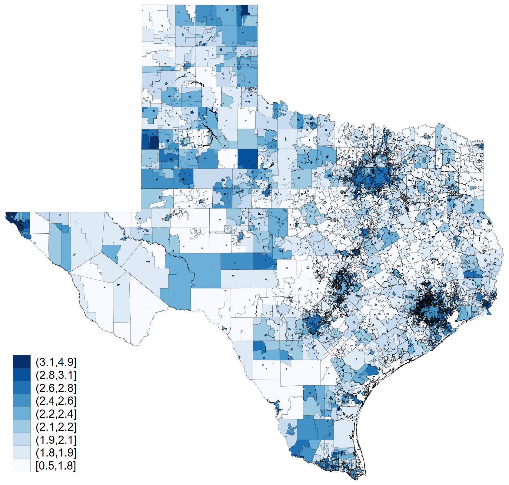 Texas property tax map