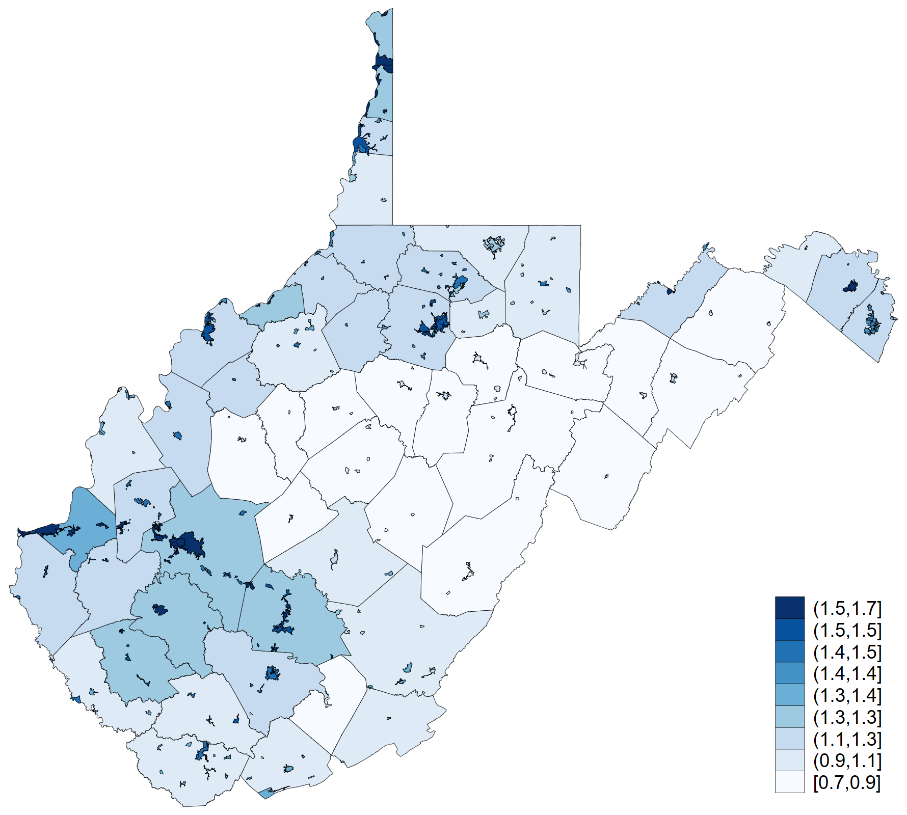 West Virginia property tax map